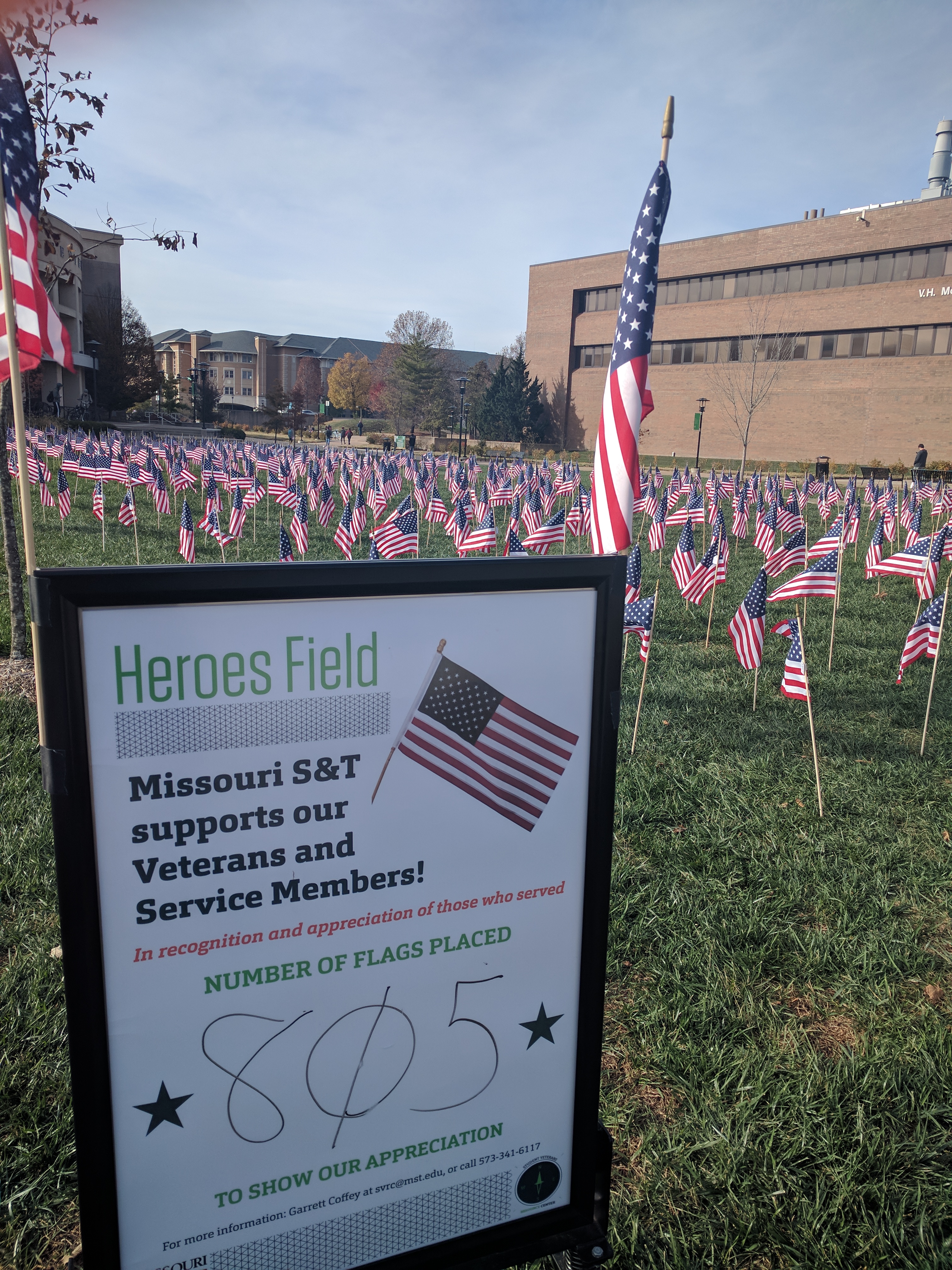 display of how many flags were placed at the field. 